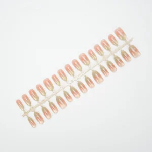 Peach Matcha Soft Gel Cat Eye Press-on Nails Pink Green Ombre Bulk - Model DZY-110